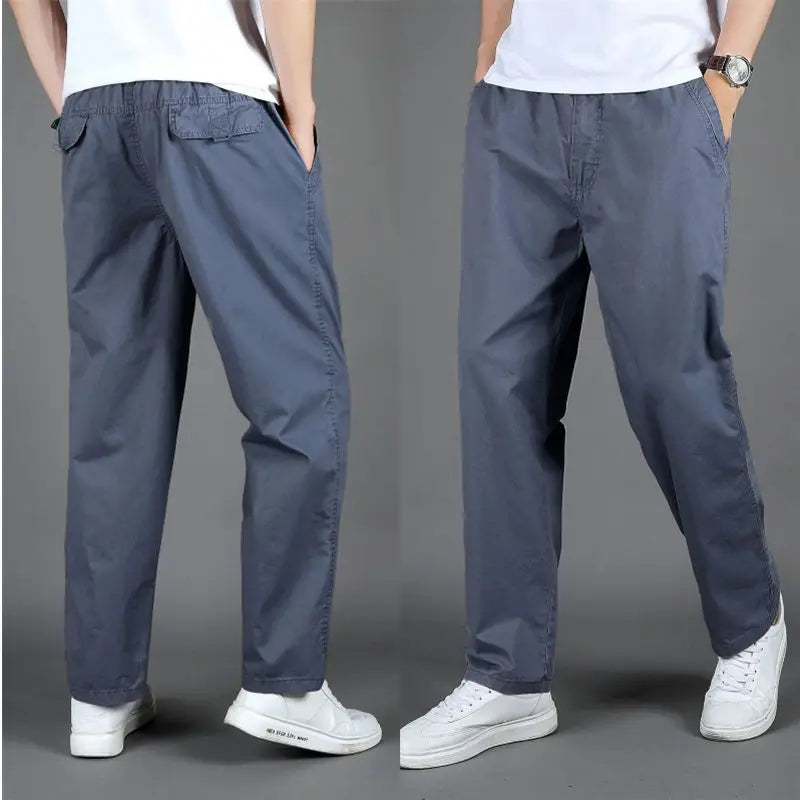 HEARUJOY  -  Autumn Washed Work Pants Loose Casual Men's Trousers Straight-Legged All-Match Sports Pants