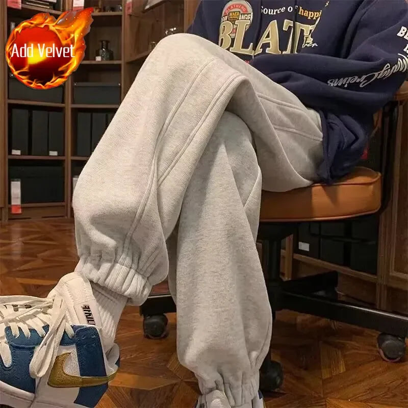 HEARUJOY  -  Young Students Men's Sweatpants Deals Autumn Winter Clearance Sale Fashion Retro Y2k Trend Male Sports Pants Hip-hop Trousers