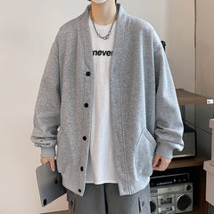 HEARUJOY  -  Autumn Spring 2025 Hoodie Sweatshirt Men's Hip Hop Loose Black Grey Cardigan Streetwear Casual Fashion Clothes OverSize S-5XL