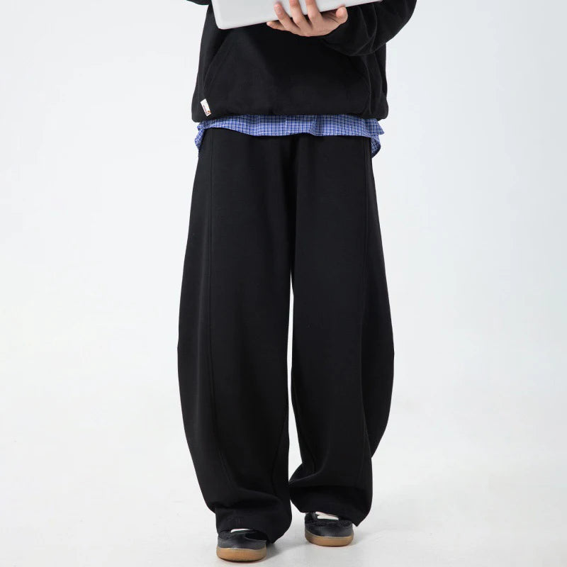 HEARUJOY  -  Men's Casual Pants Summer Autumn New Silhouette Curved Knife Trousers American Style Sports Elastic Waist Sweatpants 9W3472
