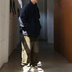 Hearujoy Men's Casual Cargo Pants Fashionable Street Hip-Hop Stitched Solid Color Japanese Loose Trousers Spring Summer New Style