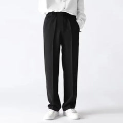 HEARUJOY  -  Summer New Men's Solid Color Thin Straight Trousers Fashion Trend Casual Simple Loose All-match Breathable Men's Bottoms