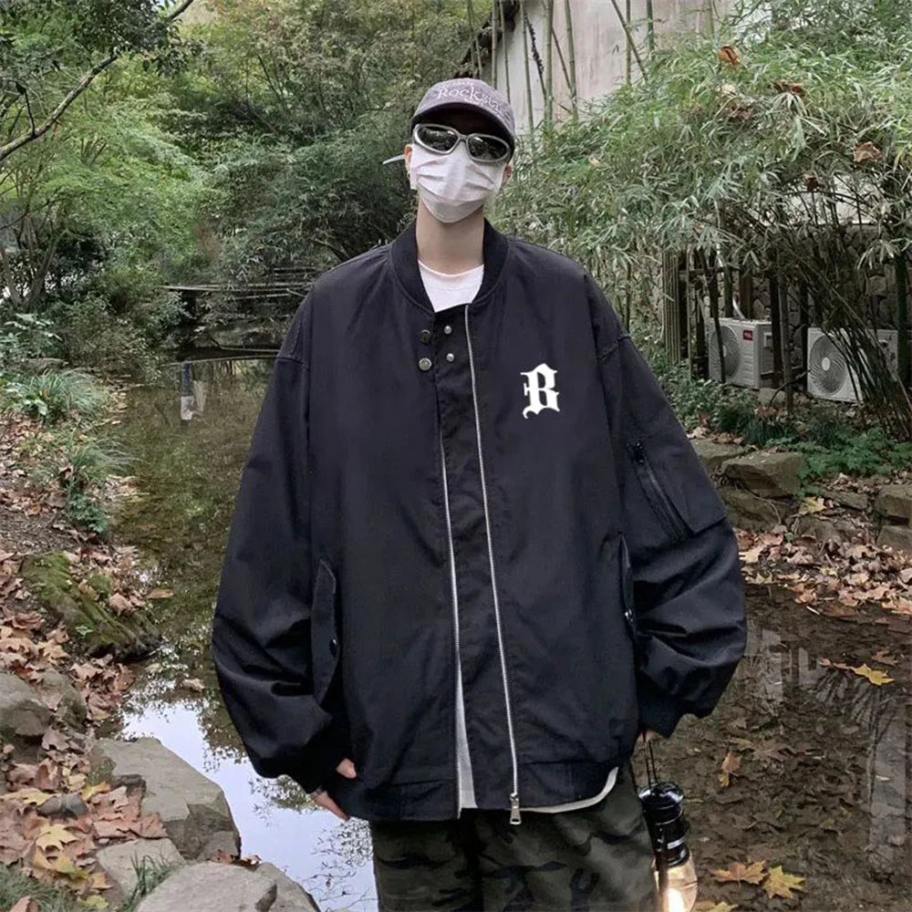Hearujoy American Street Hip-Hop Baseball Uniform Mens Spring And Autumn Fashion Trend Casual Outdoor High Street Vibe Style Jacket