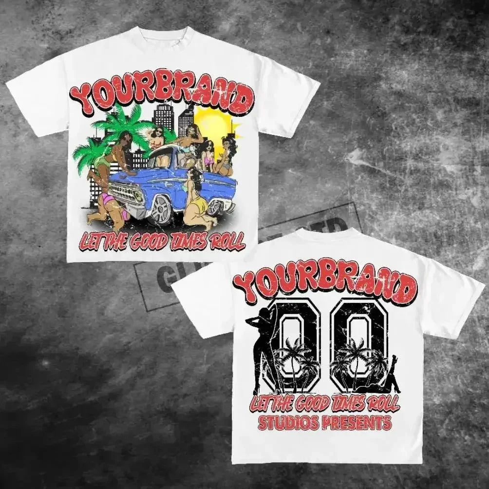 Hearujoy Hip Hop style letter print graphic t shirts vintage 2000s y2k tops oversized t shirt Couples goth Harajuku gothic men clothing