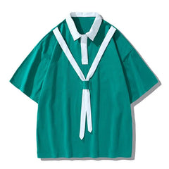 HEARUJOY  -  Polo Shirt Short-sleeved Men's Summer New Trendy Design Top Loose Half-sleeved Cotton T-shirt Men's T-shirt