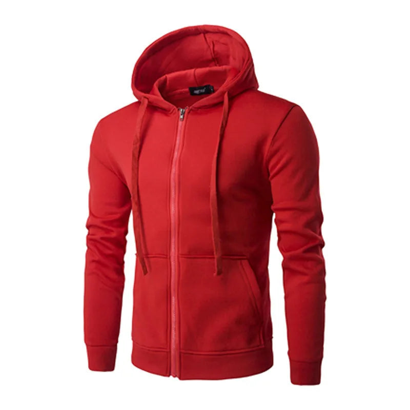 HEARUJOY  -  Autumn Hooded Cardigan Sweatshirt Casual Versatile Plain Color Men's Zip Up Hoodie Comfortable Loose Fit Streetwear Fashion