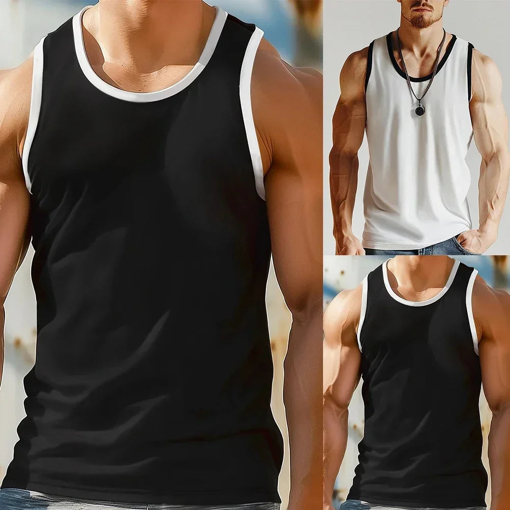 HEARUJOY  -  Training Black Men Fitness Vest Activewear For Men Fitness Men's Workout Gear 5 Spandex Fabric Brand New Condition