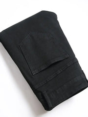 HEARUJOY  -  Men'S Slim-Fit Dark Cotton Jeans - Stretch Denim Pencil Pants, Machine Washable
