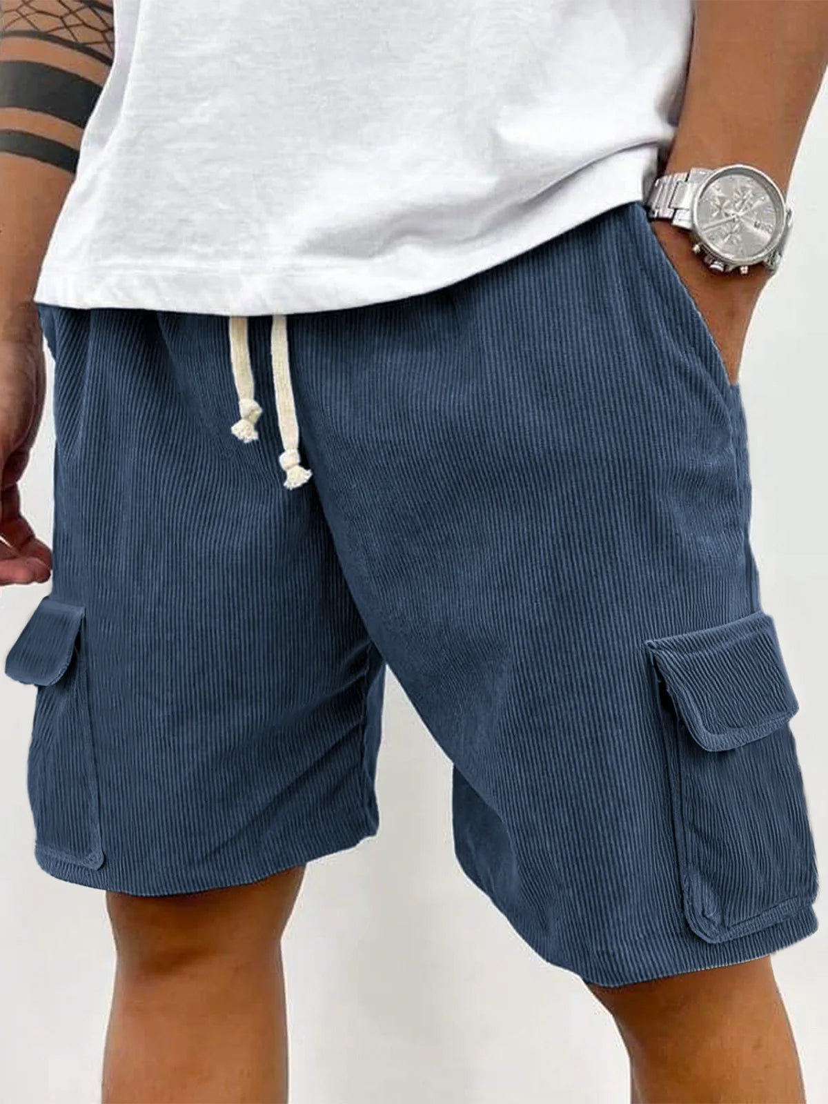 HEARUJOY  -  New Men's Summer Casual Shorts, Beach Vacation Workwear, Large-pocket Loose Shorts
