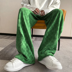 Hearujoy Men's Plaid Straight Oversize Men Casual Pants Fashion Brand Hip Hop Trousers For Female Harajuku Korean Clothing Pants