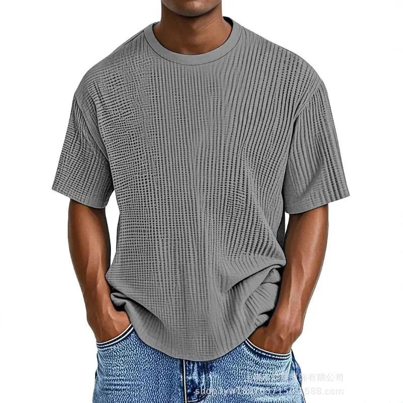 HEARUJOY  -  New Men's Summer Short-sleeved T-shirt, Casual and Versatile Round-neck Thin Top
