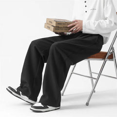 HEARUJOY  -  Black Suit Pants Men Fashion Society Mens Dress Pants Korean Loose Straight Wide Leg Pants Mens Office Formal Trousers M-2XL