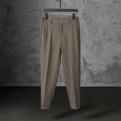 HEARUJOY  -  New Fashion Male Suit Pants Light Luxury Draped Cropped Button-down Business Casual Pants Premium Slim-fit Elegant Dress Trouser