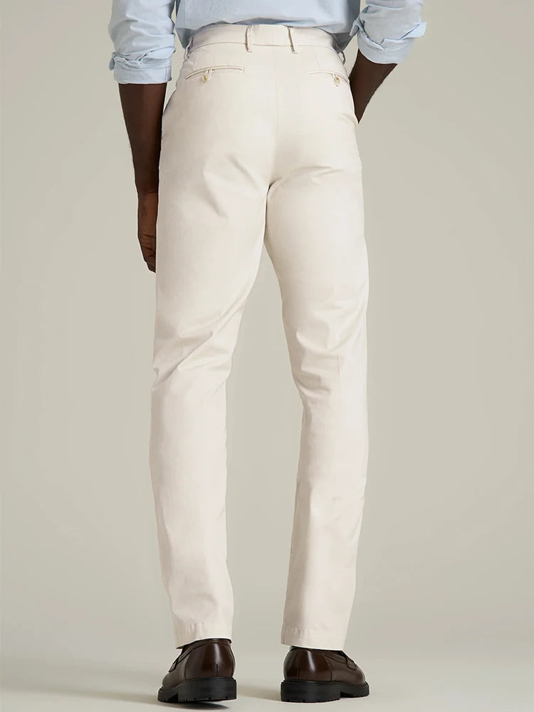 HEARUJOY  -  Stylish Solid Color Mens Suit Trousers Spring Fall Outdoor Casual Pleated Textured Pants Men Daily Leisure Loose Straight Pants