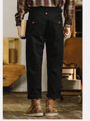 HEARUJOY  -  American Vintage Gurkha Trouser For Men British Style Casual Loose Straight Cargo Pants Spring Autumn Fashion Cotton Naples Pant