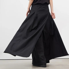 HEARUJOY  -  Mens Skirt Pants Japanese Dark Gothic Style Double-Layer Culottes Fashion Personality All-Match Casual Wide-Leg Pants Men'S Wear