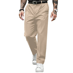 HEARUJOY  -  Stylish Men's Pleated Loose Straight Pants 2025 Autumn New Casual Solid Color Trousers Fashionable Mens Suit Pants Business