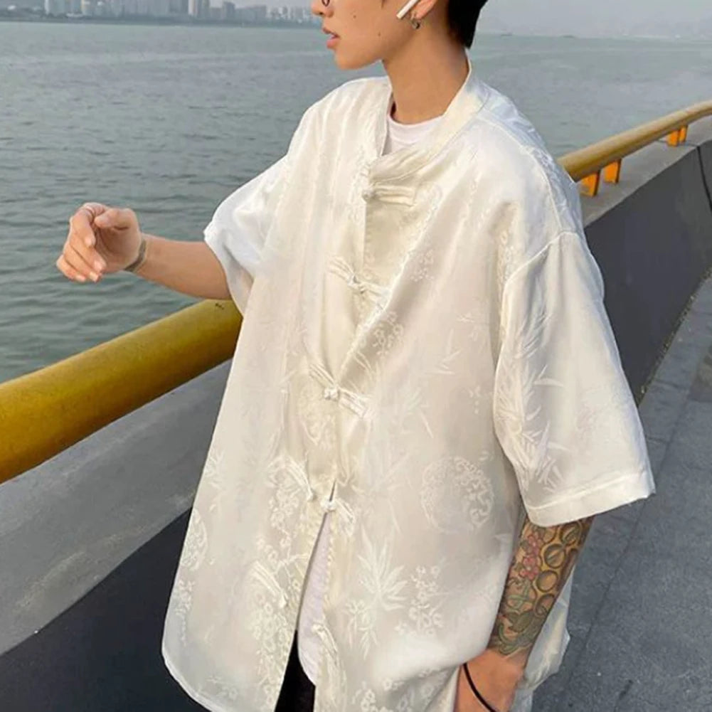 HEARUJOY  -  For Daily Wear Loose Short Sleeve Shirt Casual Summer Tops Casual Wear New Condition Polyester Fabric Regular Length
