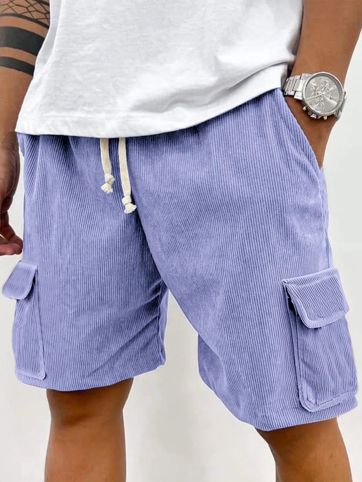 HEARUJOY  -  New Men's Summer Casual Shorts, Beach Vacation Workwear, Large-pocket Loose Shorts