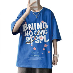 HEARUJOY  -  Men's CottonT-shirt Letters Mens Summer T Shirts White Fashion 5XL Oversized Tee Shirts Casual Tshirt for Man