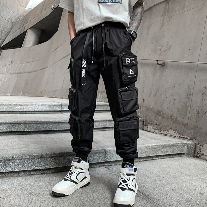 Hearujoy Hip Hop Tactical Cargo Pants Men Multi Pocket Joggers Trousers Autumn Functional Elastic Waist Fashion Streetwear Pant