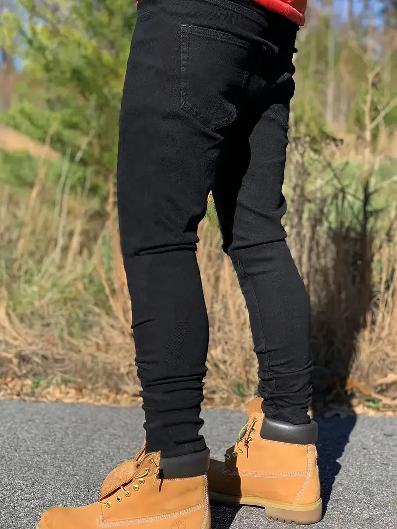 HEARUJOY  -  Slim-fit Men'S Washed Jeans
