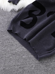 HEARUJOY  -  New Popular Autumn and Winter Letter Note Jacquard Pattern Pullover Sweater Casual Round Neck Contrast Color Knitted Men's Pullover
