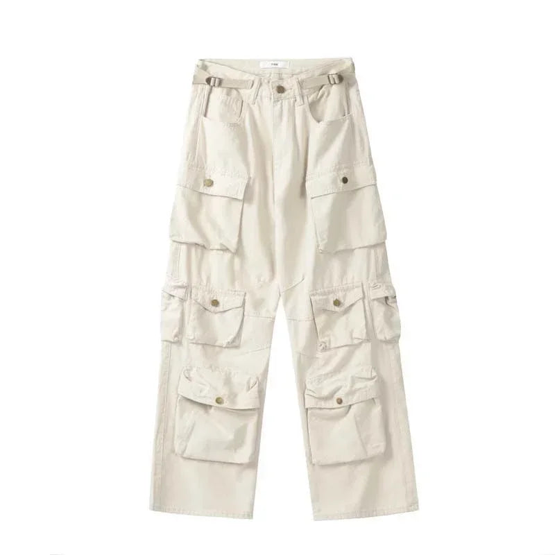 Hearujoy New American Cargo Pants Women High Waisted Baggy Jeans Retro Street Harajuku Couples Y2K Style Mopping Pants Youth Clothing