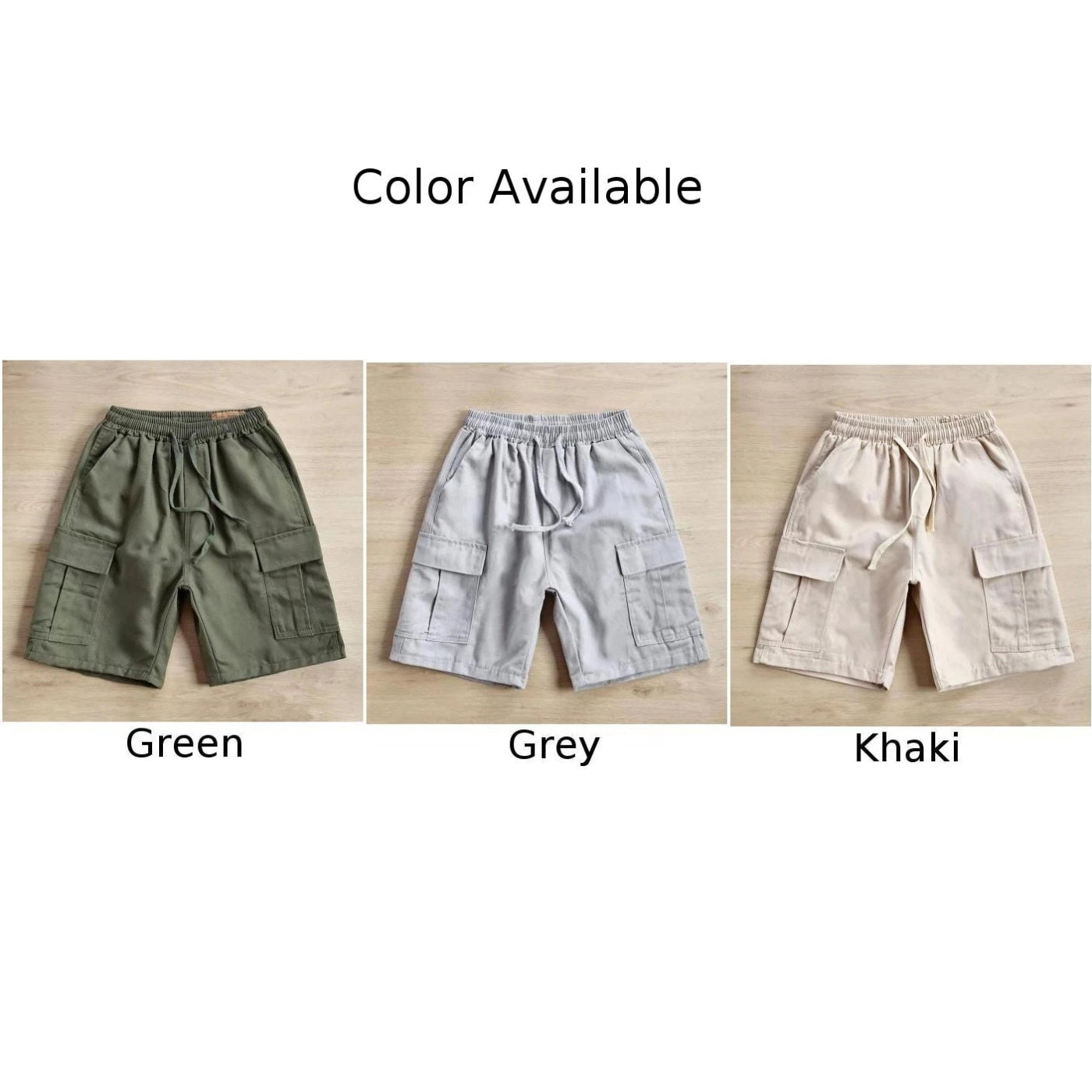 HEARUJOY  -  Casual Outing 2XL Loose Cargo Shorts Summer Solid Color Shorts Casual Beach Pants Polyester Fabric Slight Stretch