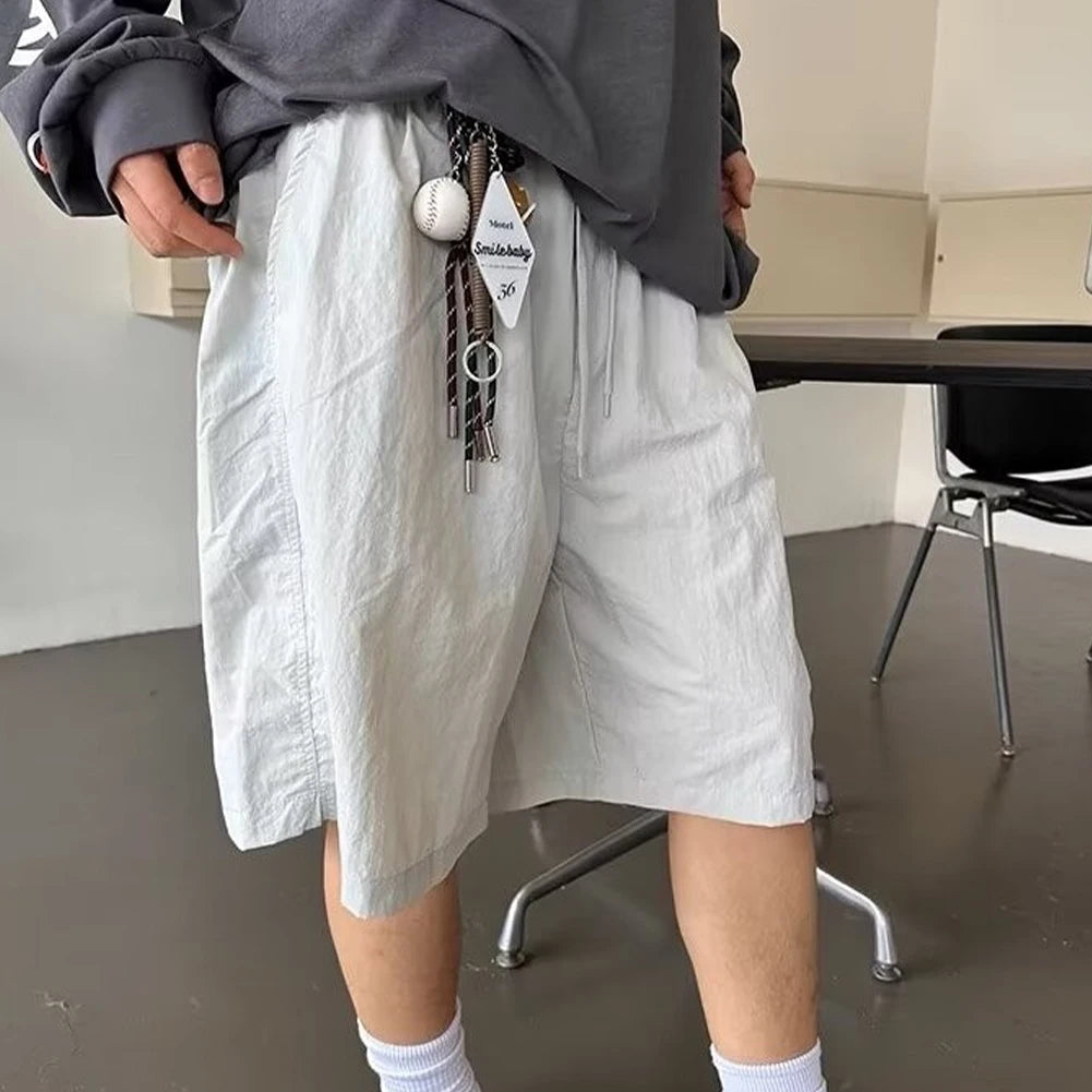 HEARUJOY  -  Beach Wear XL 2XL Casual Summer Pants Summer Breathable Shorts Gym Jogger Quick Drying Shorts Elastic Waist Knee Length