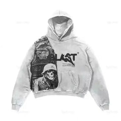 HEARUJOY  -  Minimally Designed Color Printed Pattern Fashionable Hooded Sweatshirt Korean Classic Daily Loose Casual Zipper Sweatshirt