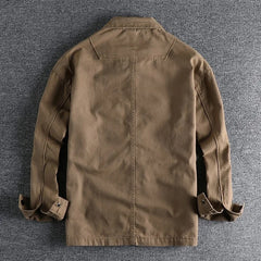HEARUJOY  -  Men Workwear Military Long Sleeve Shirts Cotton Casual Loose Handsome Versatile Male Cargo Washed Big Pocket Woven Shirt Jackets