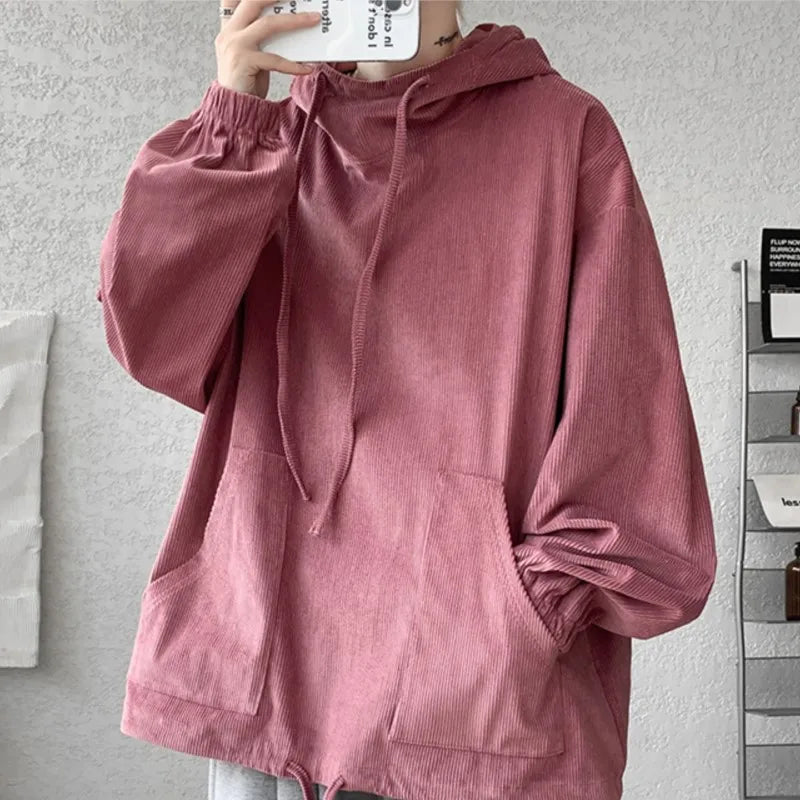 Hearujoy Autumn Stand Collar Hoodies Sweatshirts Men Woman Fashion Pink Black Khaki Hip Hop Hoody Male Brand Casual Loose Tops