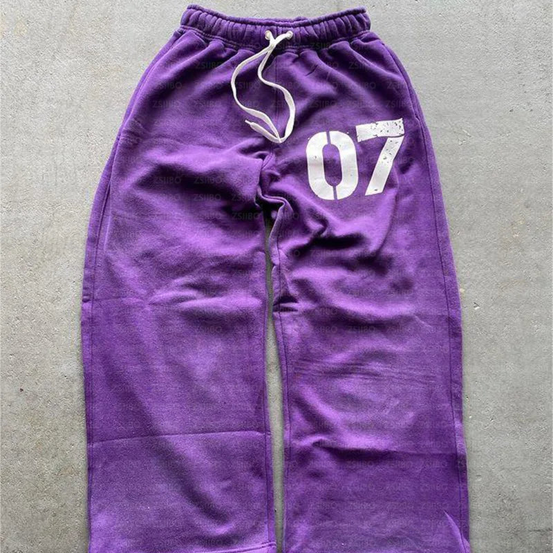 Hearujoy Gothic Retro Oversized Hoodie Number 07 Printing Y2k Hooded Cardigan Sweatshirts European and American Fashion Long Sleeve