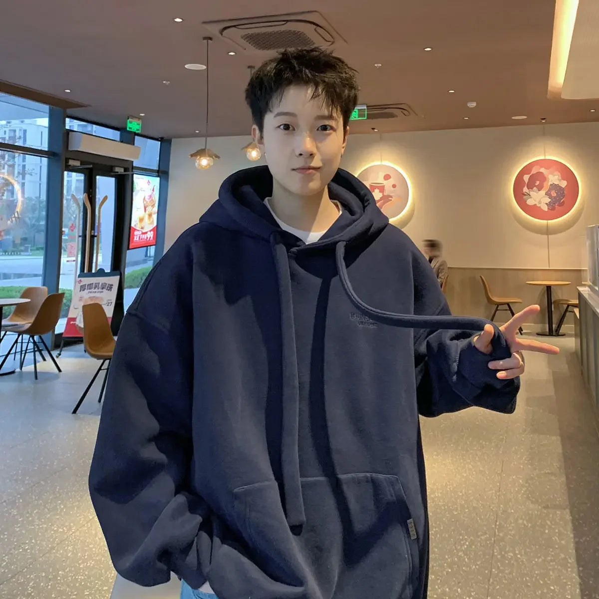 Hearujoy Hooded Sweatshirt Men's New Spring and Fall Simple Pullover Tops Fashion Personality Loose Hoodie Jacket Men Clothing Streetwear