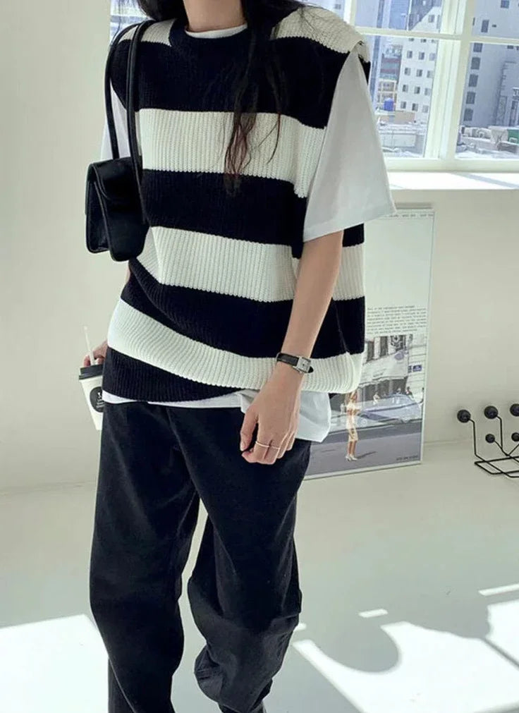 HEARUJOY  -  Waistcoat Sleeveless Long Sweater Man V Neck Knit Vests for Men Korean Popular Clothes Cheap Knitwear Cashmere Elegant Smooth