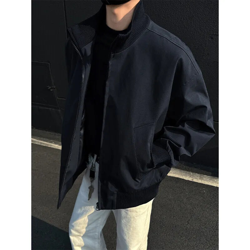 HEARUJOY  -  Spring Short Jacket Men Casual Motorcycle Jacket Men Streetwear Hip-hop Loose Bomber Jacket Mens Black Jackets Coat M-3XL