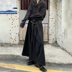 Hearujoy Dark Style Japanese Abstinence Genderless Wide-leg Pants Mens Fashion Retro Dark Loose Casual Trousers Men Streetwear Pantalones