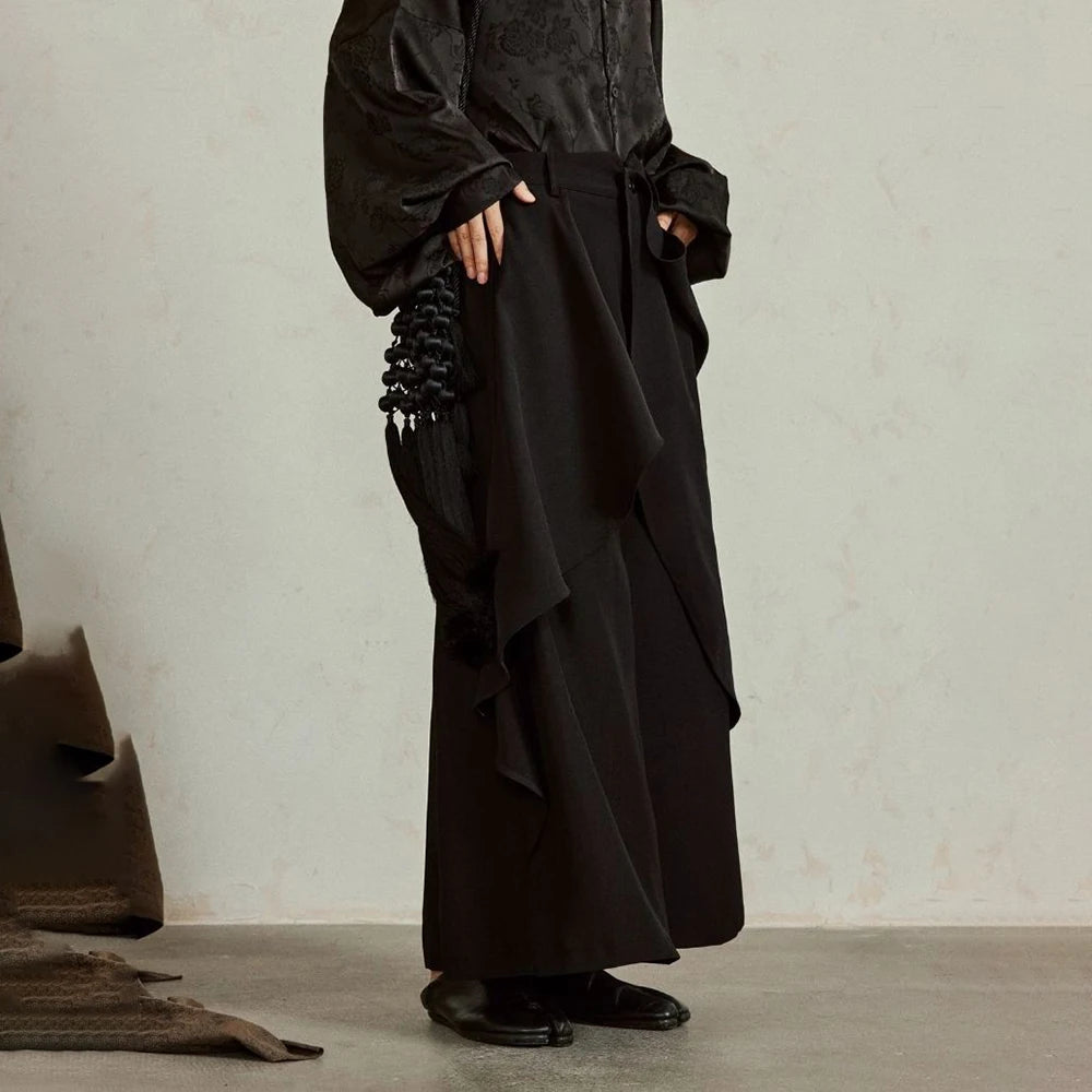 HEARUJOY  -  XS-5XL Y2k Irregular Skirt Pants Gothic Dark  Multi-Layer Casual Pants Genderless Streetwear Fashion Youth Wide-Leg Pants Unisex