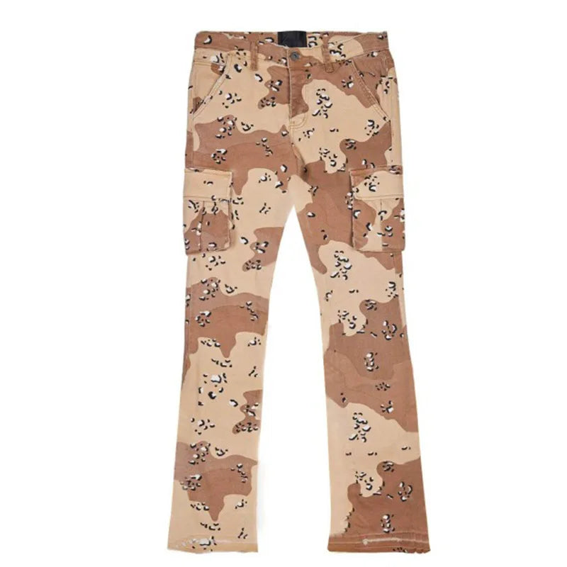 HEARUJOY  -  Fashion Butterfly Print Pants For Men Multiple Pockets Cargo Pant Spring Autumn High Street Trendy Straight Loose Casual Trouser