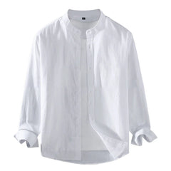 HEARUJOY  -  High Quality Hot Sale Comfortable Holiday Vacation Daily Men Shirt Tops Stand Collar Summer Autumn Long Sleeve
