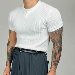 HEARUJOY  -  Summer New Men's Solid Color Short-Sleeved T-Shirt American Retro Fashion Trend Leisure Loose Breathable Sports Gym Men's Tops