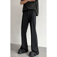 HEARUJOY  -  Brown Black Suit Pants Men Fashion Social Mens Dress Pants Korean Casual Loose Flared Pants Mens Office Formal Trousers M-2XL