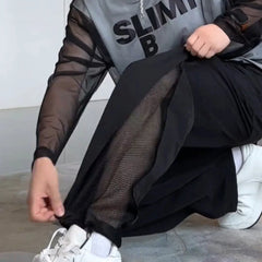 HEARUJOY  -  Mens Drawstring Pants Mens Thin Casual Pants Niche Personality Streetwear Breathable Versatile Trousers Men'S Clothing Summer