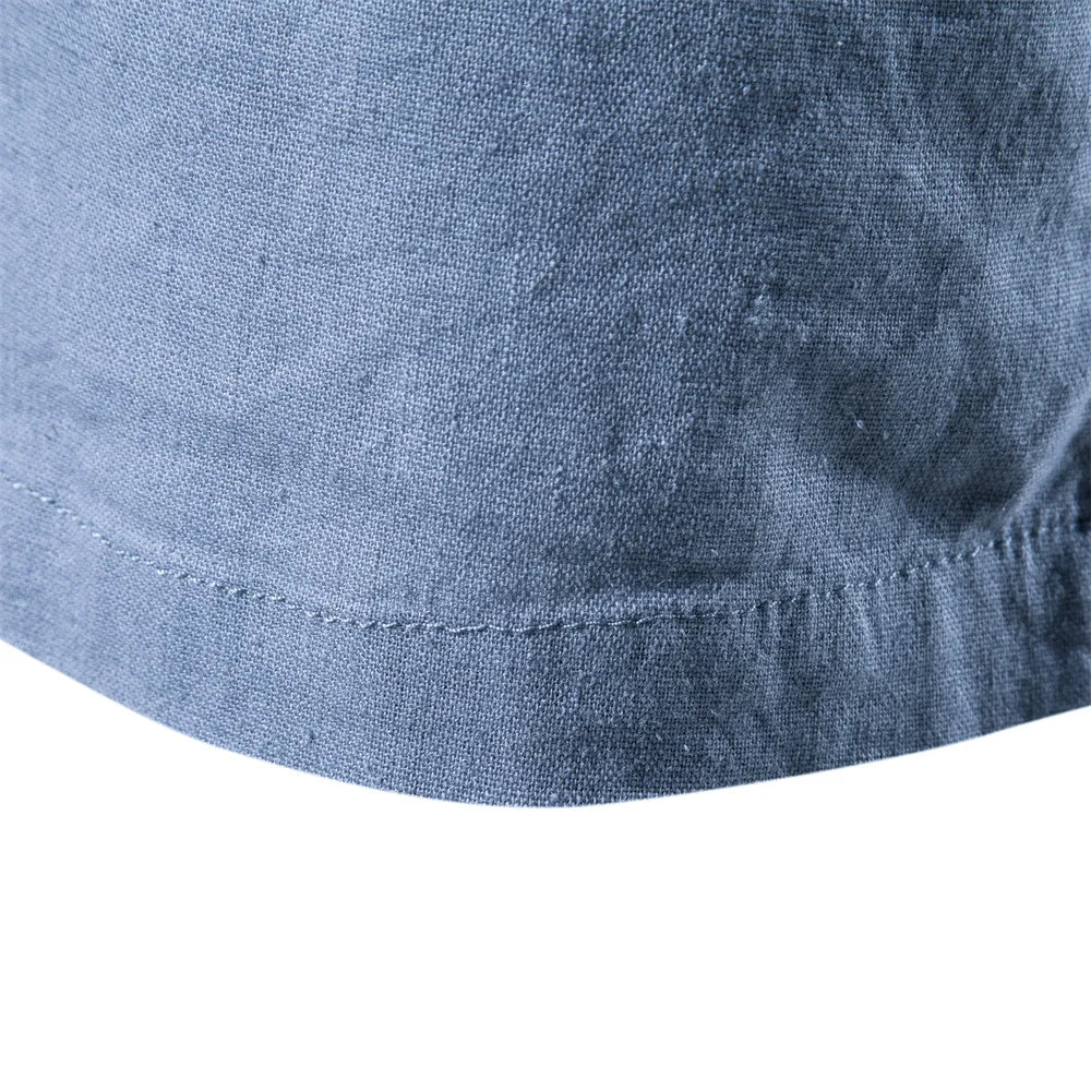Hearujoy Cotton Linen Men's Shorts Solid Color Breathable Casual Gym Shorts Men Summer Beach Fashion Shorts for Men