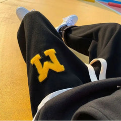 HEARUJOY  -  Straight Sweatpants for Men Elegant Clearance Sale High Quality Fashion New in Retro Y2k Deals Letters Trousers Man Sports Pants
