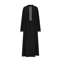 HEARUJOY  -  Men's Muslim Robes Middle East Arab Ramadan Islamic Zipper V-neck Loose Clothes Stripe  Casual Long Sleeve Shirt Dress Tunic Top