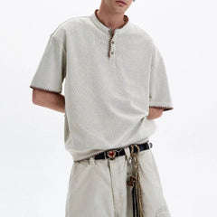 HEARUJOY  -  Summer New Men's Short-Sleeved Shirt American Vintage Fashion Trend Unisex Loose Casual Simple Breathable Niche Men's Tops