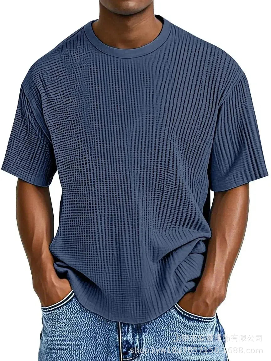 HEARUJOY  -  New Men's Summer Short-sleeved T-shirt, Casual and Versatile Round-neck Thin Top