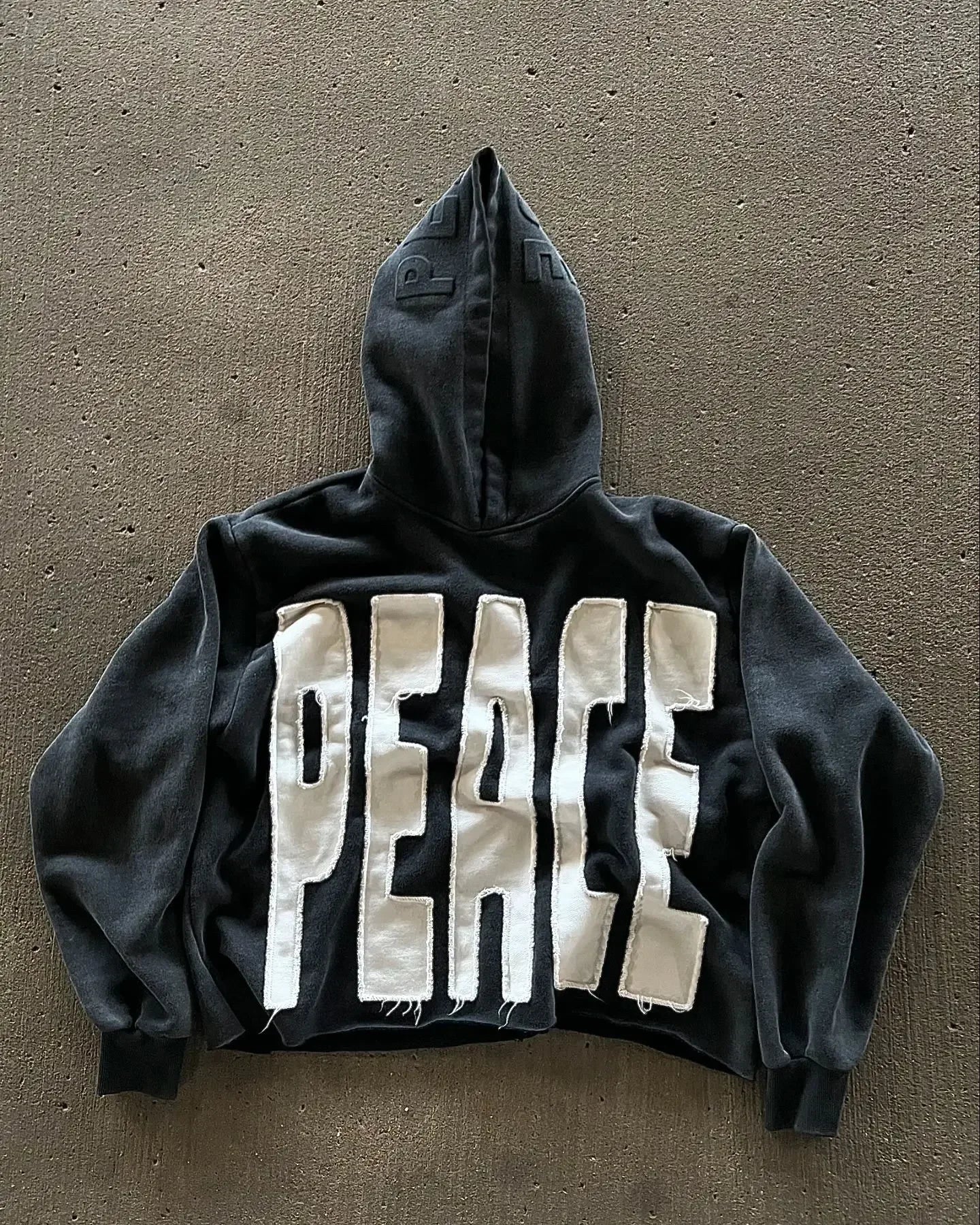 Hearujoy Streetwear for Men Peace Retro Letter Patch Embroidery Super Sports Hoodie Y2K New Harajuku Hip Hop Gothic Casual Joker Clothing